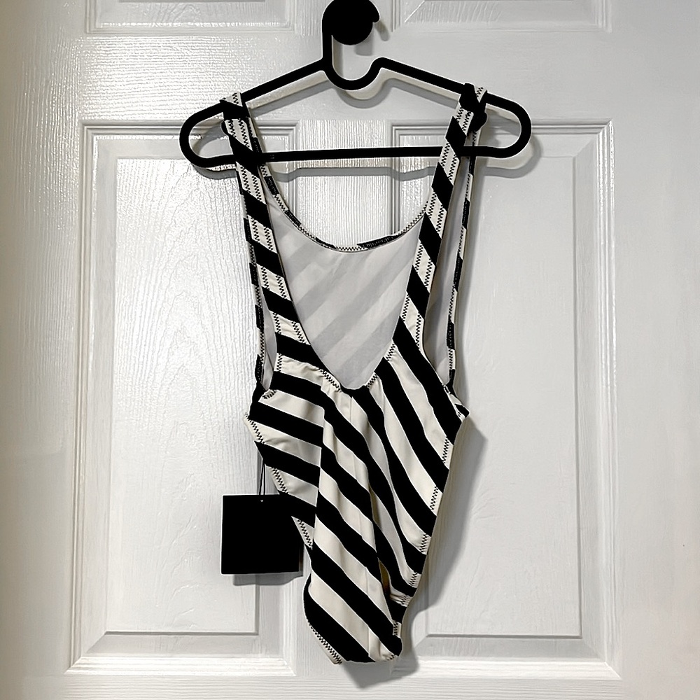 Norma Kamali Marissa Striped One Piece Bathing Suit - Picture 3 of 11